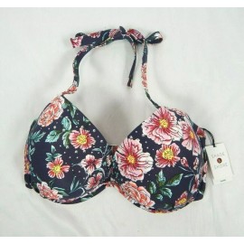 Shade & Shore Light Lift Ample Purple Floral Studded Underwire Bikini Top, 38DDD