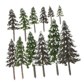 SHOWERORO 12Pcs Miniature Pine Trees Model Realistic Mini Simulation Trees for Micro Landscape Decor and Diorama Scene Layout Props