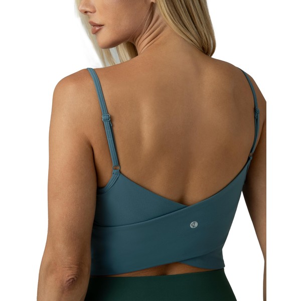 Colorfulkoala Women's Dreamlux Crop Tank Tops with Built in Bra