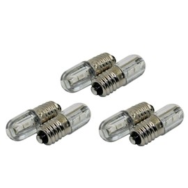 2 x, 6 x, 10 x E10 Screw Base, LED Replacement Lighting, Warm White, Energy Saving Lighting – 6 V, 6x