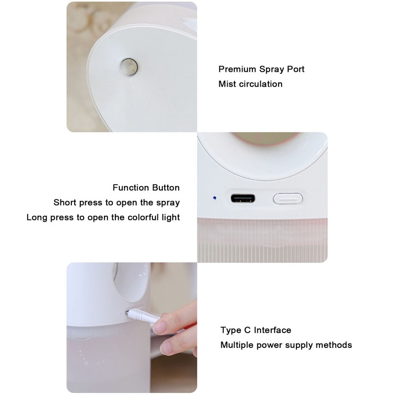 Mini Humidifier Quiet USB Rechargeable Fine Mist Portable Desktop Humidifier