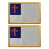 2PCS Cross Flag Patches Embroidered Morale Patch Hook and Loop