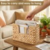 Woven Hanging Magazine Holder, Water Hyacinth Hanging Magazine Basket 11.8