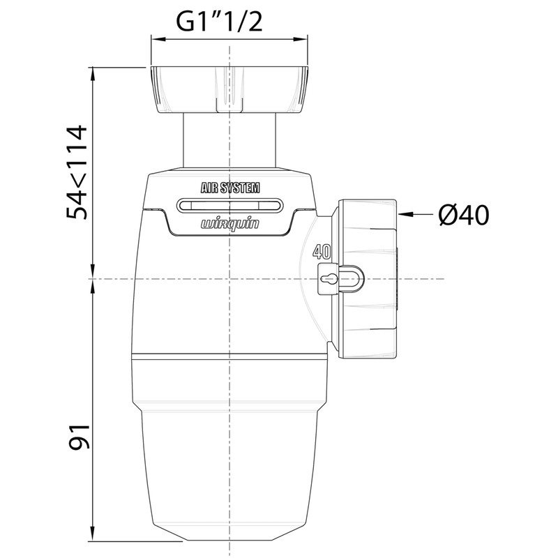 Wirquin WIQUIN NEO AIR Sink Siphon Diameter 40 mm Leak-Proof