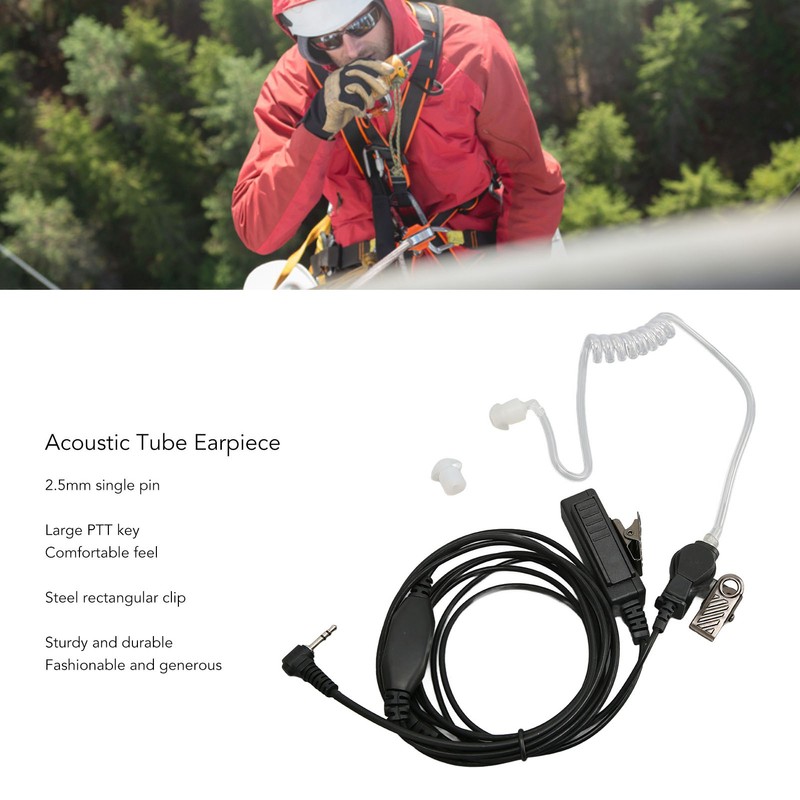 2.5mm Acoustic Tube Earpiece Single Pin PTT Button Walkie Talkie
