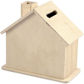 Money Box, size 10,1x10x5,4 cm, plywood, 1pc