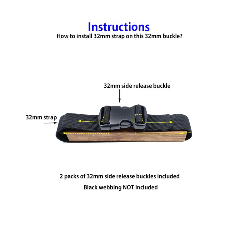 Ahijklmn Plastic Side Release Buckle Clips 32mm Heavy Duty Plastic