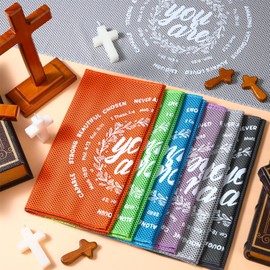 Fanfanwin 12 Pcs Cooling Towels 40 x 12 Inch Ice Towel Chilly Cold Microfiber for Neck and Face, Christian Mexican Team Gift for Sport, Running, Gym, Yoga, Camping(Christian Style,Multicolor)