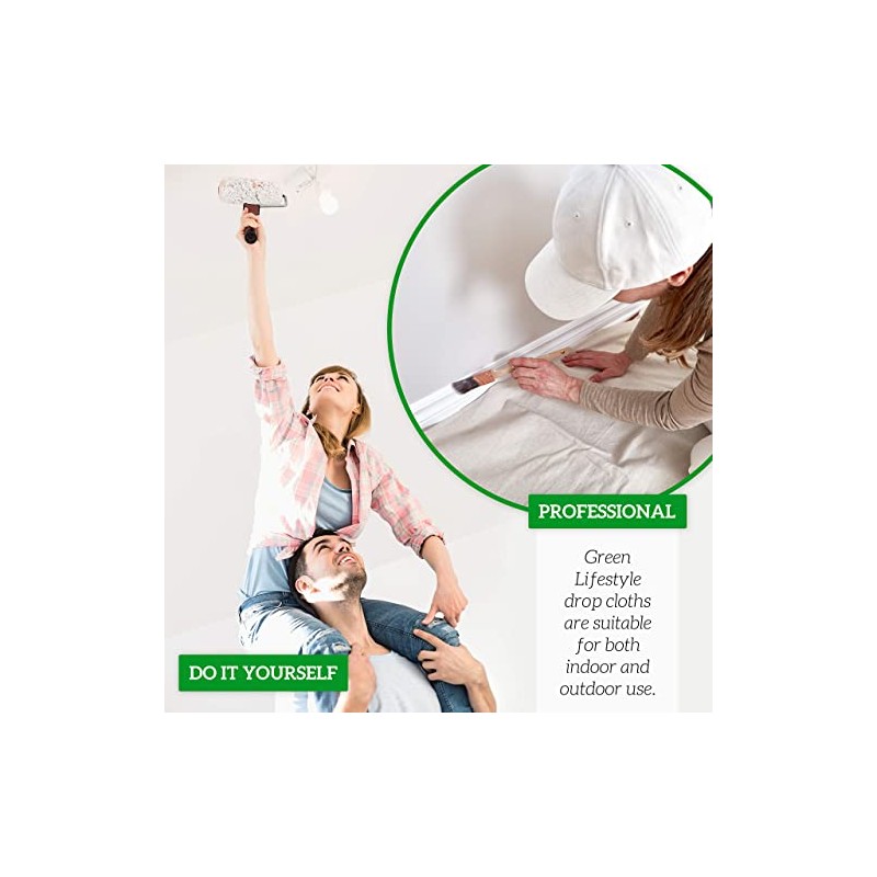 Green LifeSTYLE - Paños de lona multiusos para pintura, cubierta