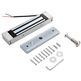 Electric Magnetic Door Lock with Z and L Aluminum Alloy Bracket - 180KG/350lb Holding Force Electromagnet Lock, 12V DC Fail-Safe NC Mode, Suitable for Indoor and Outdoor Access Control Systems