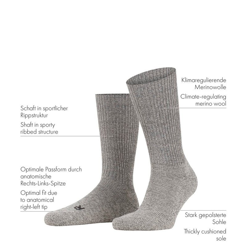 FALKE Unisex Walkie Ergo U So Wool Functional Material Plain