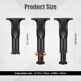 2pcs Bed Frame Support Legs, 5.12-8.66 Inch Adjustable Center Support Leg Heavy Duty Bed Center Slat Retractable Furniture Legs Bed Legs Replacement for King Bed/Cabinet/Sofa/Table