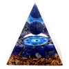 Gold Stone Orgonite Pyramid Figurine, Natural Stone, Power Stone, Purification,