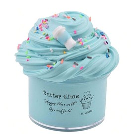 Blue Latte Butter Slime,Coffe Cup Scented Slime,Strechy Non-Sticky, Stress Relief Toy for Girls and Boys