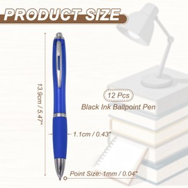 PATIKIL Retractable Ballpoint Pens, 1.0mm, Black Ink, Rubber Grip for Business, Office, Class, Notes, Blue