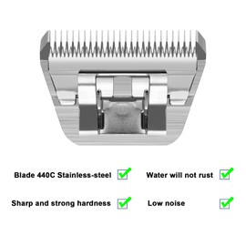 BESTBOMG 10W+7FW+5FW+4FW Wide Detachable Pet Dog Grooming Blades Kit-Cutting Length 1/16" to 3/8"（1.5-9.5mm）,Compatible with Andis,Oster A5,Wahl km10 Clippers
