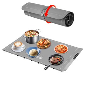DineNova Warming Mat for Food- 3 Temp Settings Electric Food Warming Mat- Silicone Portable Warming Trays for buffets Party- Full Surface Rapid Heating Food Warmers for Parties, Gatherings & Travel