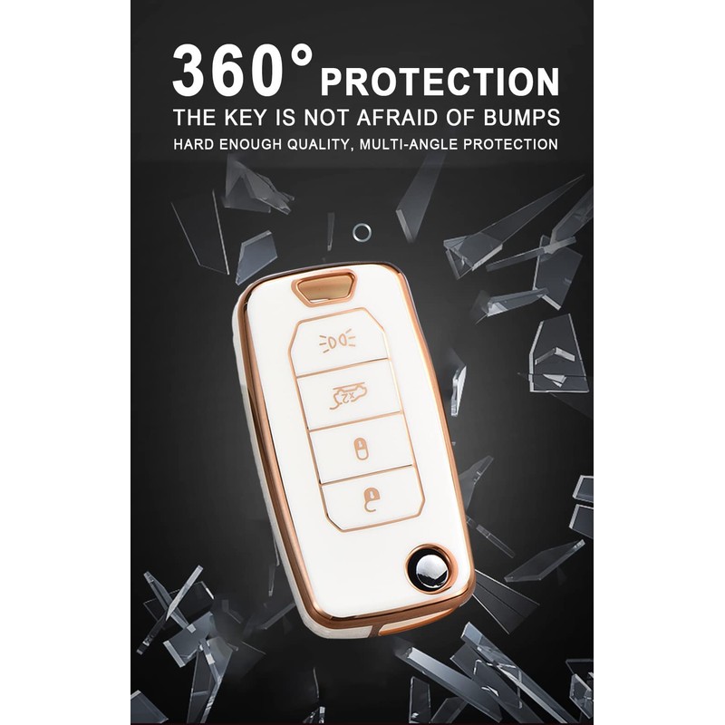 KUNIO Key Case Fits Jeep Compass Renegade TPU Car Key