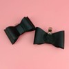 Douqu 1 Pair Simple Elegant Woman Ladies Black PU Bow