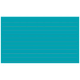 Colonial Cards: 150 Color Cardstock 3" x 5" Index Cards, Teal, Lined Landscape Format