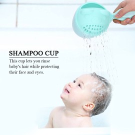Hztyyier Champú para bebé Taza de Enjuague Cascada Enjuagadora Taza de baño Lavado de Cabello para niños Protección de Lavado de Ojos para niños (Verde)