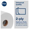 Tork OptiCore Mid-size Toilet Paper Roll White T11, Universal, 2-ply,
