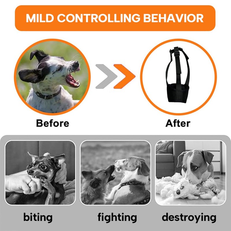 GHPKOTW Muzzle for Dogs, Soft Nylon Muzzle Breathable Muzzle for