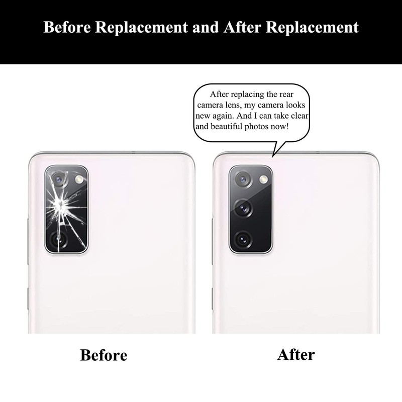 LOZOP 2 Sets S20 FE Rear Camera Lens Glass Replacement