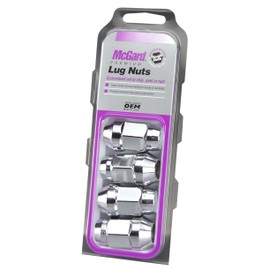 McGard 64023 Chrome (M14 x 1.5 Thread Size) Bulge Cone Seat Style Lug Nut, (Set of 4), 4 Lug Nuts