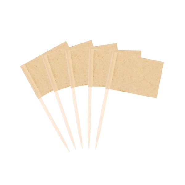 100 Pieces Blank Toothpick Flags Cheese Markers Food Labels for Party Buffet Cheese Labels for Charcuterie Board Cocktail Picks for Appetizers (Kraft)