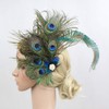 Frcolor 1920 Peacock Feather Hair Clip Gatsby Flapper Peacock Feather