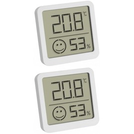 TFA 30.5053 Digital Thermo-Hygrometer with Comfort Zone Room Climate Monitoring, Set of 2, White