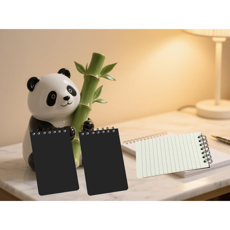 YIHUANYIFA 12pcs Small Spiral Notebook College Ruled 3x5inch Black Mini