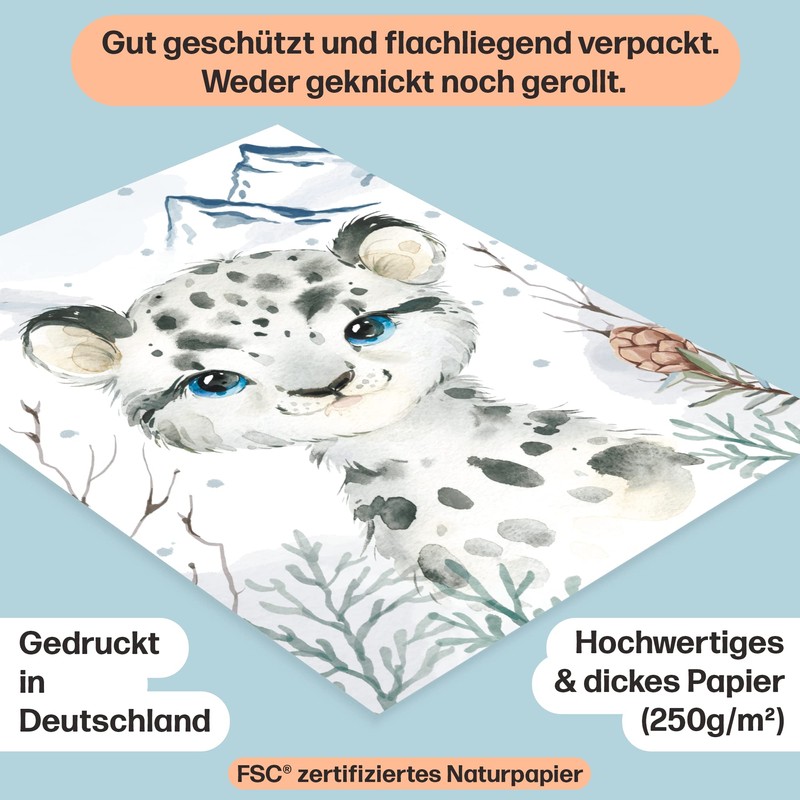 CreativeRobin Arctic Animal Poster Set as Cute Nursery Decoration