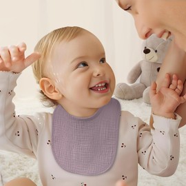 Kwelife gift Muslin Baby Bibs 6-Pack Baby Drool Bandana Bibs for Unisex Baby Girls Boys Toddlers Drooling and Teething Classic Pink