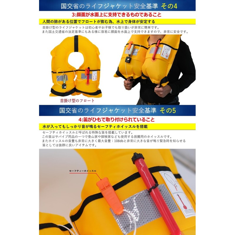 JES-BASARO B-Life-Jac-TYPE-J-MN/AT Automatic Inflatable Life Jacket, Life-saving Device, Compatible with