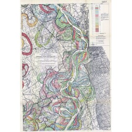 1944 Fisk Mississippi Meander Map Ancient River Bed Sheet 5 - Map Reproduction 16 X 24 inches