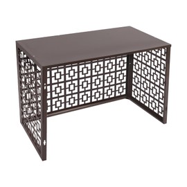 Air Conditioner Fence,Metal Composter Bin Privacy Screens Fence Panels Liberty Lattice for A/C Conditioning & Trash Can Enclosure Pool Equipment Enclosure Panels (Coffee, 39.37 * 19.69 * 27.56in)