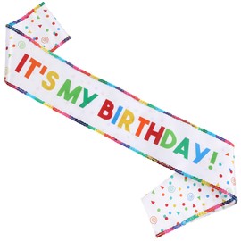 It's My Birthday Sash, White Satin for Girls and Women