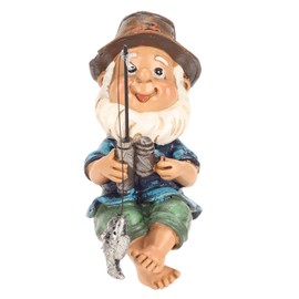 ZJchao Garden Gnome Fishing In The Pond - Outdoor Lawn Decoration Ornament for Fishermen