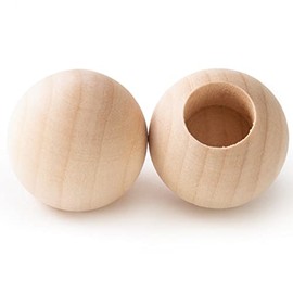 Pinehurst Crafts Wood Dowel Rod End Caps, 1-1/4 Inch Diameter with 5/8-Inch Hole, Pack of 10