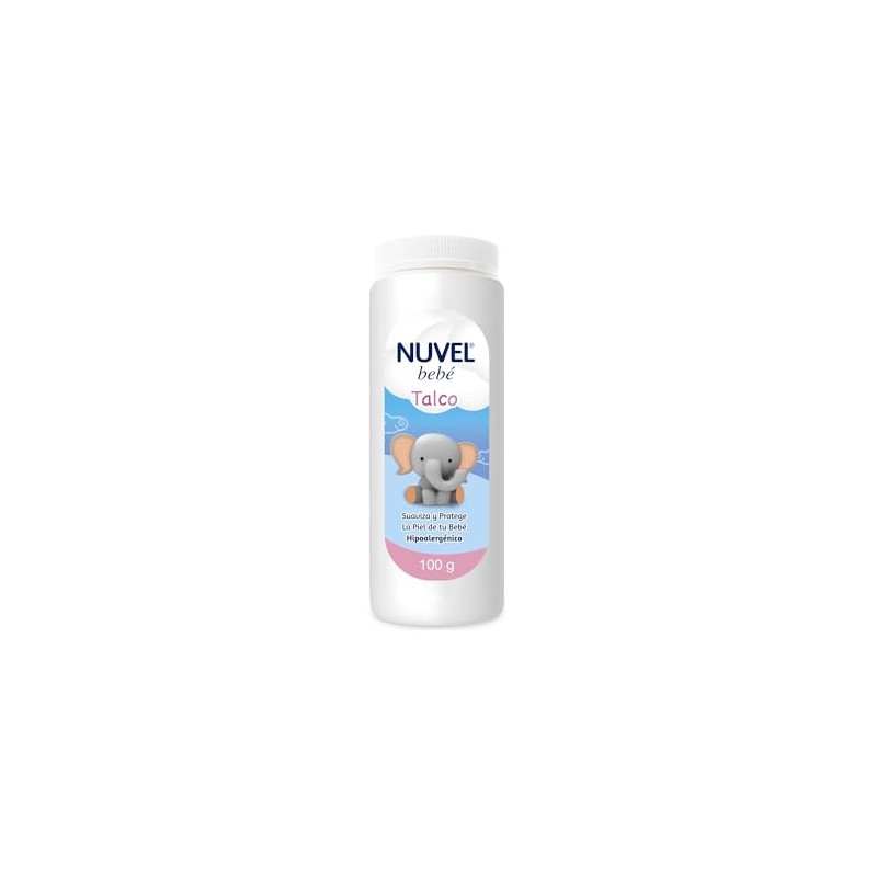 Nuvel Talco para Bebé Extra Absorbente, Suave Fórmula Hipoalergénica, 100