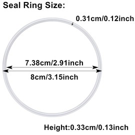 Duokon Seal Ring, Mixer Bullet Replacement Parts New Replacement Gaskets Rubber Seal Ring White O-Ring Flexible Parts Magic Bullet Flat Cross Blade (Inner Diameter 3.3") (Pack of 6)