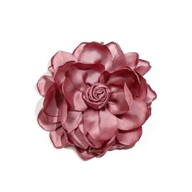 Satin Fabric Rose Flower Extra 10CM Brooches Camellia Flower Oversized Brooch Pin for Women Wedding Party Dance Banquet Dress Suit Ceremony Clothes Accessories Gifts (10CM)-Pingkish pink