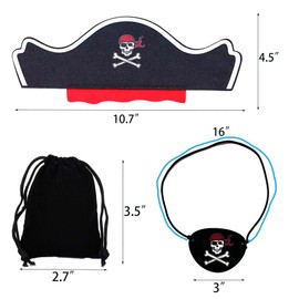 Lanxitown Pirate Accessories Treasure Chest Pirate Hat Plastic Gold Coins Pirate Eye Patch Pirate Pirate Sword Pirate Gun Pirate Costume Pirate Decorations Pirate Party Decorations