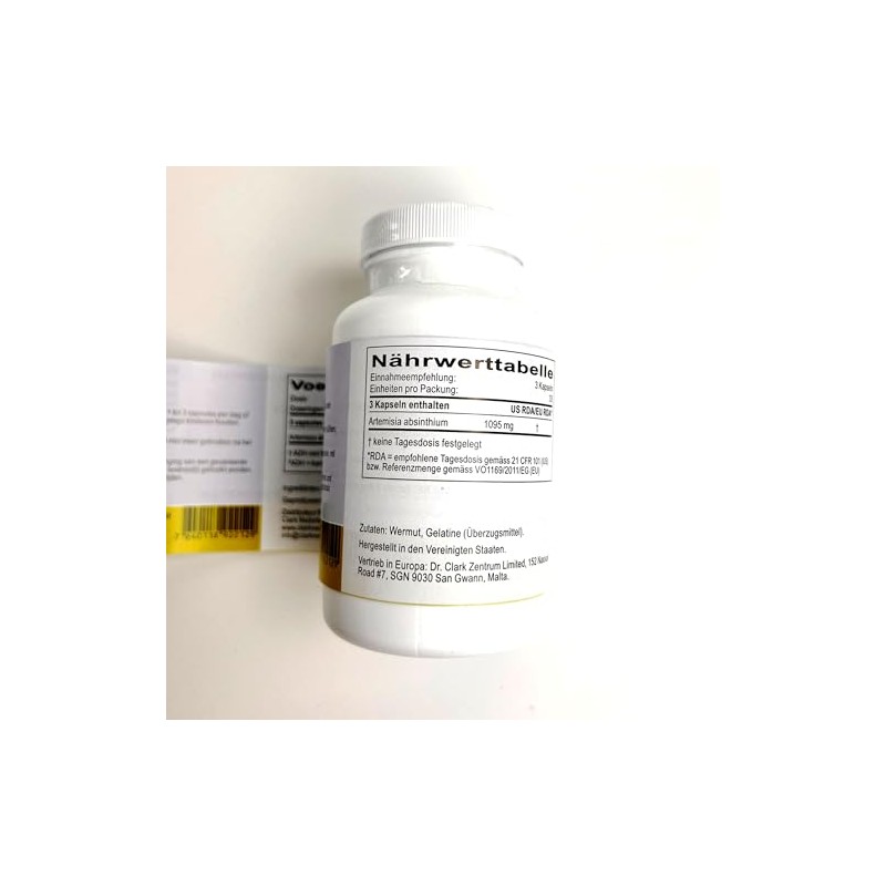 Dr. Clark Wormwood Capsules Pack of 100 x 365 mg