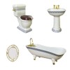 predolo Dollhouse Miniature Ceramic Bathroom Set Accessories 1:12 Model Including