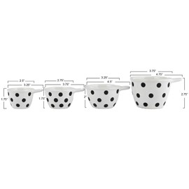 Creative Co-Op Ceramic Measuring Cup, Set of 4, Black and White