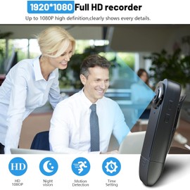 Asdraw Mini Body Camera【Upgrade】 128GB 1080P HD Body Camera Wearable Camcorder with Night Vision IR & Loop Record, 4-6 HR Battery Life for Daily Records, Cycling, Delivery/Serving Jobs