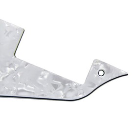 FLEOR 4Ply White Pearl LP Guitar Pickguard with Chrome Bracket Mounting Screws LP Style Pickguard Set